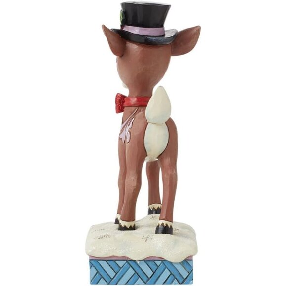 Rudolph Traditions by Jim Shore Reindeer Wearing Top Hat and Bowtie Figurine NIB - Picture 2 of 6